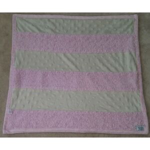 Kyle & Deena Pink Tan Striped Fleece Baby Blanket